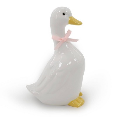 Easter Ceramic Duck Pink Bow - Bullseye's Playground™