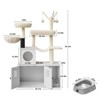 Litter Box Enclosure with Cat Tree Tower and Condo, Hidden Cat Washroom Furniture with Sisal Scratching Post & Soft Plush Perch - 2 of 4