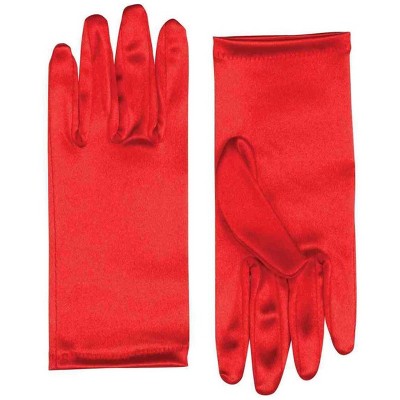red satin gloves