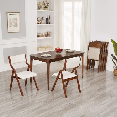 CAVINAS 18" Folding Dining Chairs,Armless Foldable Chairs for Dining Table with Upholstered Backrest,Set of 2