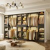 Besiost Wooden Walk-In Closet System Storage with Drawer and Hanging Rods - 2 of 4