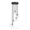 Toltec Lighting Empire 5 - Light Pendant in  Matte Black with 5" Clear Ribbed Shade - 2 of 2