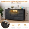 Coolmee 8 Drawer Fabric Dresser TV Stand, Dresser for Bedroom with Power Outlets & LED Lighting for 55 inch TVs, Wide Storage Console Table - 4 of 4