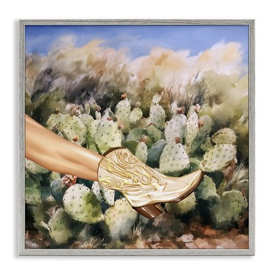 Stupell Industries Cowgirl Boot & Cactus, 24" x 24"