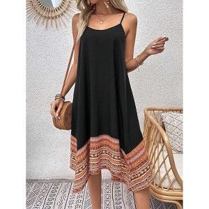 Clearlove Womens Backless House Midi Dresses A Line Summer Casual  Sleeveless Printed Irregular Hem Cami Dresses : Target