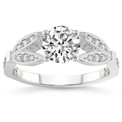Pompeii3 2 1/5Ct Diamond Willow Lab Created Engagement Ring White, Yellow or Rose Gold