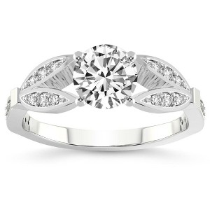 Pompeii3 2 1/5Ct Diamond Willow Lab Created Engagement Ring White, Yellow or Rose Gold - 1 of 4