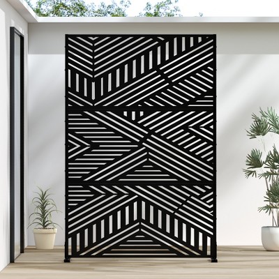 SpassWay 72"H 47"W Outdoor Metal Garden Trellis Privacy Screen Lattice Panel Indoor Room Divider