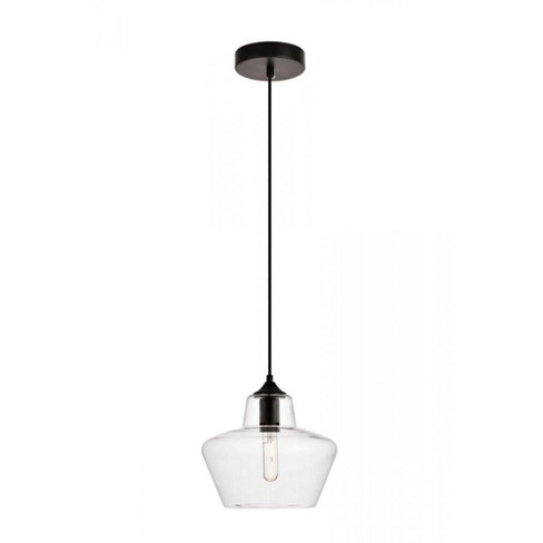 Elegant Lighting Placido Collection Pendant D9.8 H9.3 Lt:1 Black and Clear Finish - image 1 of 4