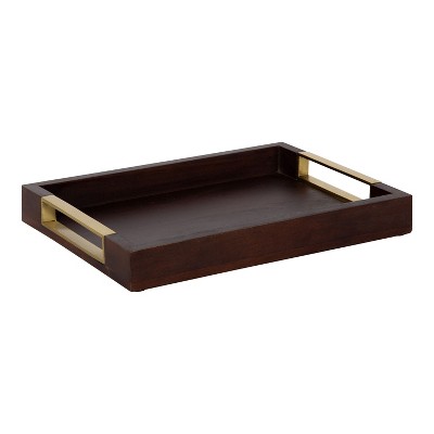 Kate and Laurel Heller Tray, 12x16, Brown