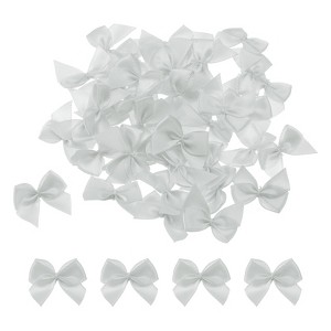 Unique Bargains Fabric Craft DIY Gift Packaging Accessories Satin Mini Ribbon Bows 150 Pcs - 1 of 4