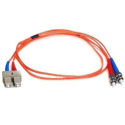 Monoprice Fiber Optic Cable - 1 Meter - Orange | ST to SC, OM1, 62.5/125 Type, Multi Mode, Duplex