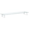 vidaXL Monitor Stand White 31.5 in.x7.9 in.x3.1 in. Tempered Glass and Metal - 2 of 4