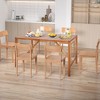 Costway Patio Rectangle Acacia Wood Dining Table Spacious Slatted Top Up to 6 Outdoor - 4 of 4