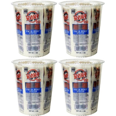 Trail's Best 1oz Twin Beef Sticks 15-ct Tubs - 4 Tubs