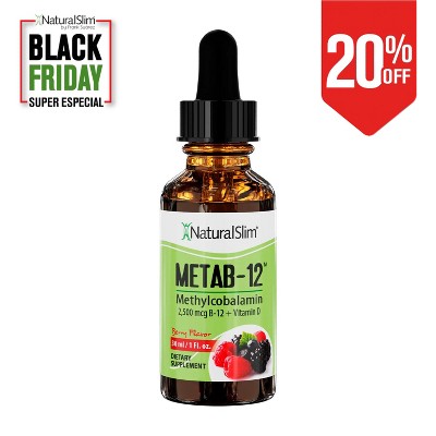 NaturalSlim Metab-12 Vitamin B12 Methylcobalamin Liquid Drops, 30 ml