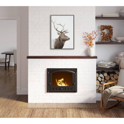 Large Gray Stag Profile Canvas Print with Polystyrene Frame