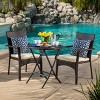GDFStudio Frankfort Outdoor Wicker 3 Piece Bistro Set with Cushion, Multibrown/Cream - 2 of 4