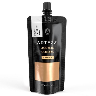 Arteza Metallic Acrylic Color, Bronze, 120 ml pouch - Single Color (ARTZ-9933)