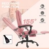 TopComfy Accent Chairs 7 Point Vibrating Massage Office Chair High Back Massaging Desk Chair Relaxing Comfort for Office, Pink, 31.1"*26.5"*47.8" - 3 of 4