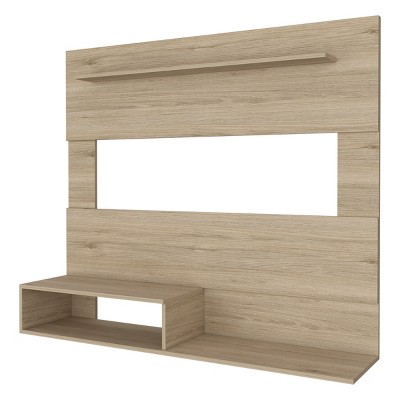 Syemin TV Stands and Consoles Light Pine 3 Shelf Floating Center Suits Coastal Rustic Rooms Saves Floor Space, Beige, 60.24"*21.26"*3.94"