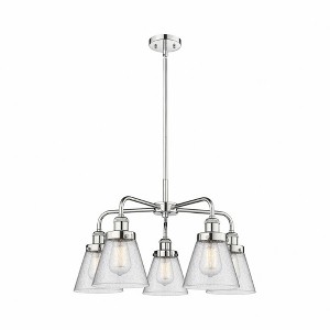 Cone - 5 Light Stem Hung Chandelier In Art Deco Style-14.75 Inches Tall and 24.25 Inches Wide - 1 of 1