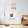 VYNXARIA Arc Floor Lamps for Living Room with 3 Color Temperatures, Black Standing Lamp with Remote, Over Couch Arched Reading Light,Brown+Gold - 2 of 4
