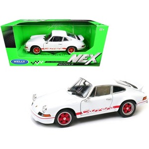 Porsche 911 Carrera RS 2.7 White with Red Stripes "NEX Models" 1/24 Diecast Model Car by Welly - 1 of 3