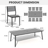 Crestlive Products Patio Outdoor Dining Set with Armless Chairs Wooden-Like Top & Aluminum Frame & Umbrella Hole - 3 of 4