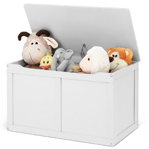 Costway Wooden Kids Toy Storage Box Sitting Top Chest Organizer Large Bin Boys & Girls - 1 of 4