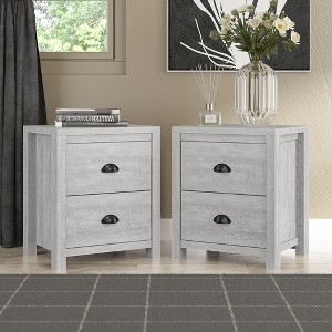 Galano Cinzia 2-Drawer Nightstand Effortless Assembly (Set of 2) - 18.1''W x 15.1''D x 22.3''H - 1 of 4