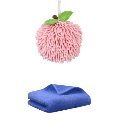 REGALWOVEN Absorbent Soft Decorative Hand Towels for Bathroom 13" x 30"/6" x 6" 2 Pcs