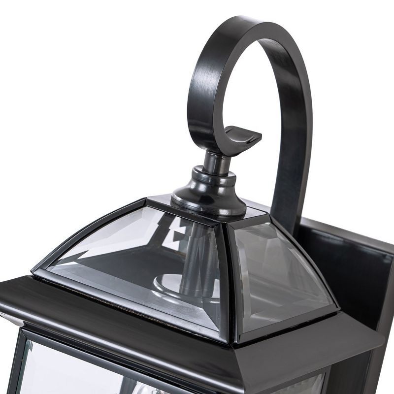 C Cattleya 18.25 in. Dark Bronze Finish Brass Outdoor Hardwired Wall Lantern Sconce with Clear Tempered Glass, 4 of 10