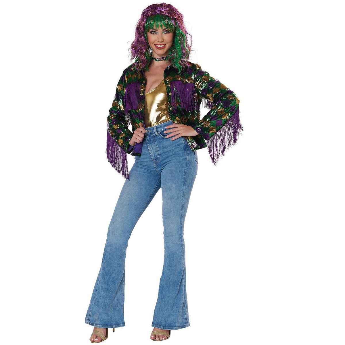 California Costumes Mardi Gras Fringe Jacket Adult Costume