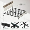 CIPACHO Queen Size Beige Platform Bed Frame with Charging Station Upholstered Storage Headboard Footboard Metal Slats No Box Spring Needed No Drawers - 3 of 4