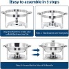 2/4/6-Pack 5QT Round Stainless Steel Chafing Dish Set, Food Warmers with Glass Lids, Fuel Holders & Pans, for Catering, Parties, Weddings & Banquets - 4 of 4
