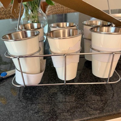 Metal and Rubberwood Caddy Sour Cream - Hearth & Hand™ with