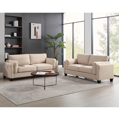 Sectional Sofa Sale,khaki Comfort 3 And 2 Sofa Set,3 Seater Couch With ...