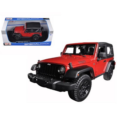 2014 Jeep Wrangler Willys Red 1/18 Diecast Model Car by Maisto