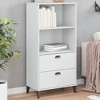 vidaXL Bookcase Standing Storage Bookshelf Display Rack Office Solid Wood Pine, 23.6"x13.8"x48.4" - 2 of 4