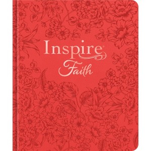 Inspire Faith Bible Nlt, Filament Enabled (Hardcover Leatherlike, Coral Blooms) - (Leather Bound) - 1 of 1