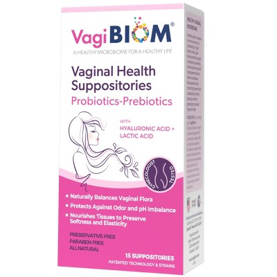 VagiBIOM Probiotic-Prebiotic Suppository Natural Jasmine (15 count)