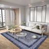 Modern Geometric Bordered Area Rug Non Slip Non Shedding Rug Soft Low Pile Floor Carpet Washable Thin Rug, Contemporary Distressed Rug - 4 of 4