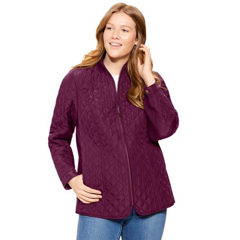 Woman Within Women's Plus Size Zip-Front Quilted Jacket - image 1 of 4