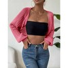 Lightweight Crochet Bolero Semi-Sheer Long Sleeve Sweater Shrugs Open Front Cardigan Ribbed Cuff Sweater Womens Fall Outfits - 4 of 4