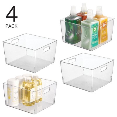 mDesign Plastic Household Cubby Storage Organizer Container Bin - 4 Pack - Clear, USA Made