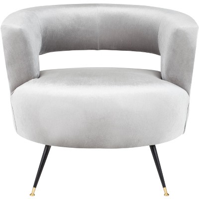 Manet Retro Mid Century Accent Chair  - Light Grey - Safavieh