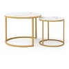 NicBex Nesting Coffee Table Set,Industrial 2-Piece Table with Sturdy Metal Frame & Walnut Tabletop,Multi-Functional Table for Living Room - 4 of 4