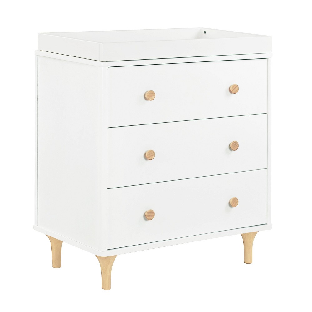 Photos - Changing Table Babyletto Lolly 3-Drawer Changer Dresser - White/Natural
