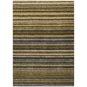 Gold Beige And Wheat Striped Washable Indoor Outdoor Area Rug - 1 of 4